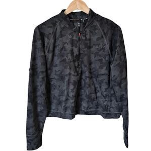 SPYDER Jacket Cropped Top Camouflage Half Zip Long Sleeves Fleece Lined XL NWT